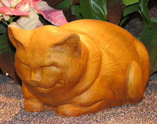 Sleeping Concrete Cat Kitten Garden Statuary Statues Sculptures Heavy